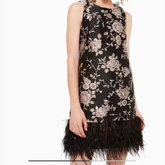Kate Spade Madison Avenue Fantastic Dress with Feathers! Size 14! - Picture 4 of 11